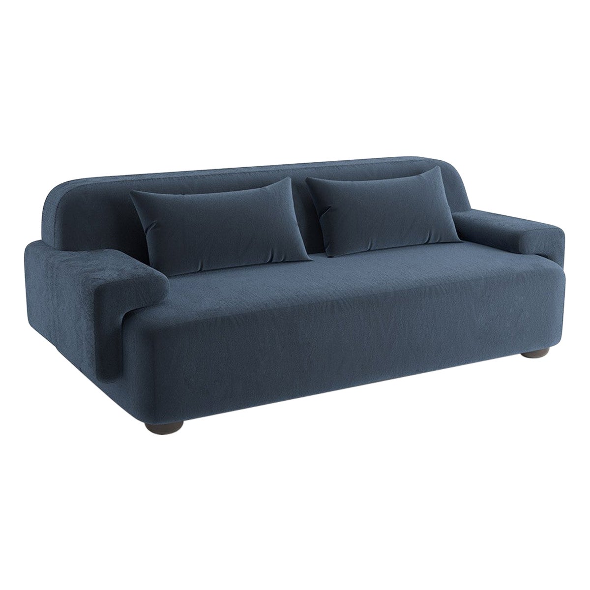 Popus Editions Lena 2.5 Seater Sofa in Blue Como Velvet Upholstery For Sale