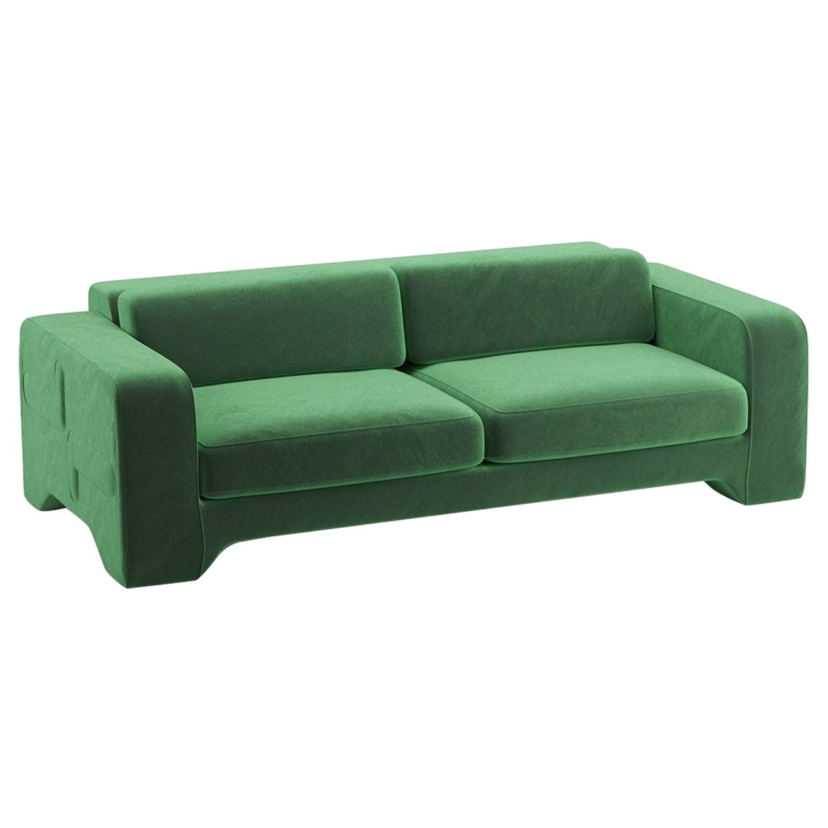 Popus Editions Giovanna 3 Seater Sofa in Green '771727'Como Velvet Upholstery For Sale