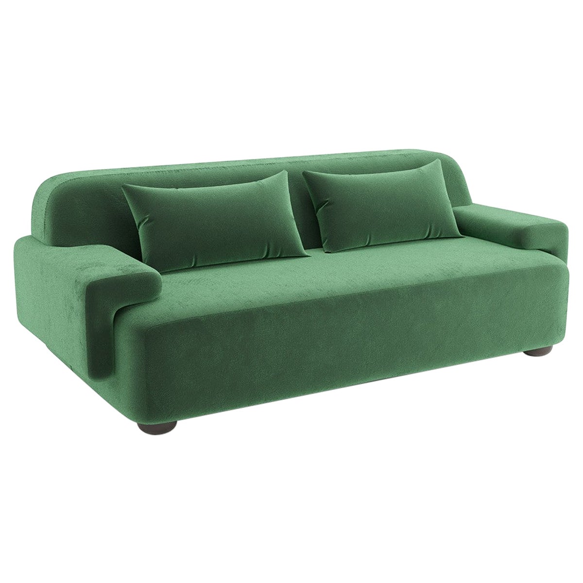 Popus Editions Lena 2.5 Seater Sofa in Green '771727' Como Velvet Upholstery For Sale