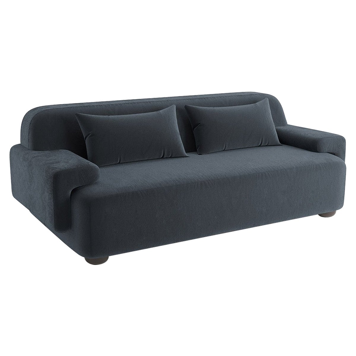 Popus Editions Lena 2.5 Seater Sofa in Oil Petrol Como Velvet Upholstery For Sale