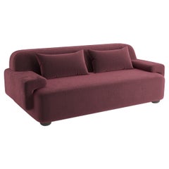 Popus Editions Lena 2,5 Gestell-Sofa mit roter Como-Samtpolsterung