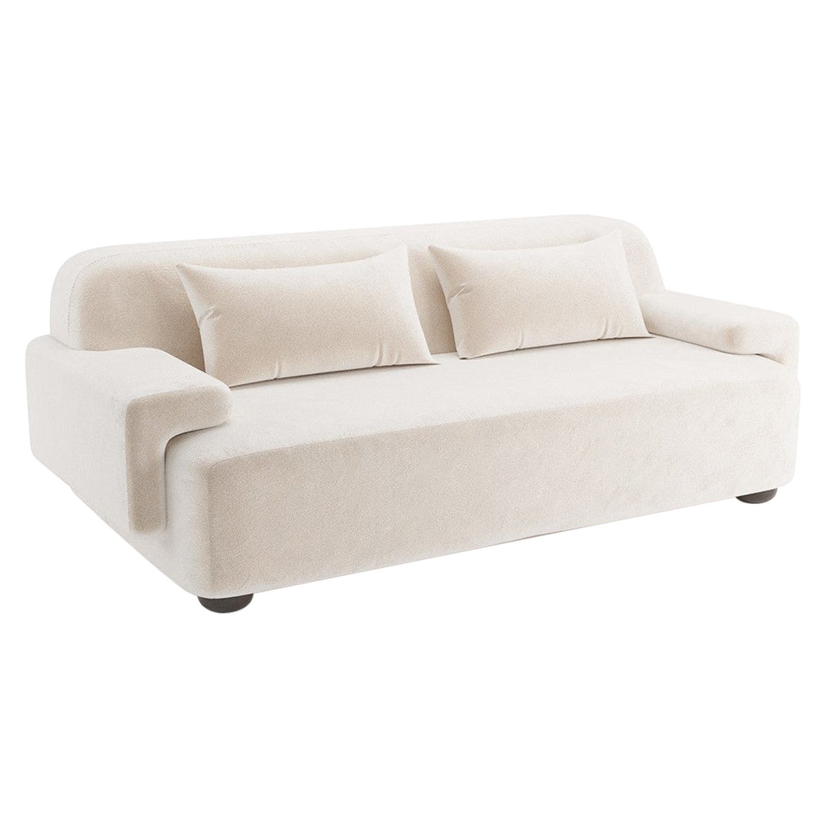 Popus Editions Lena 2.5 Seater Sofa in Egg Shell Off-White Como Velvet Fabric