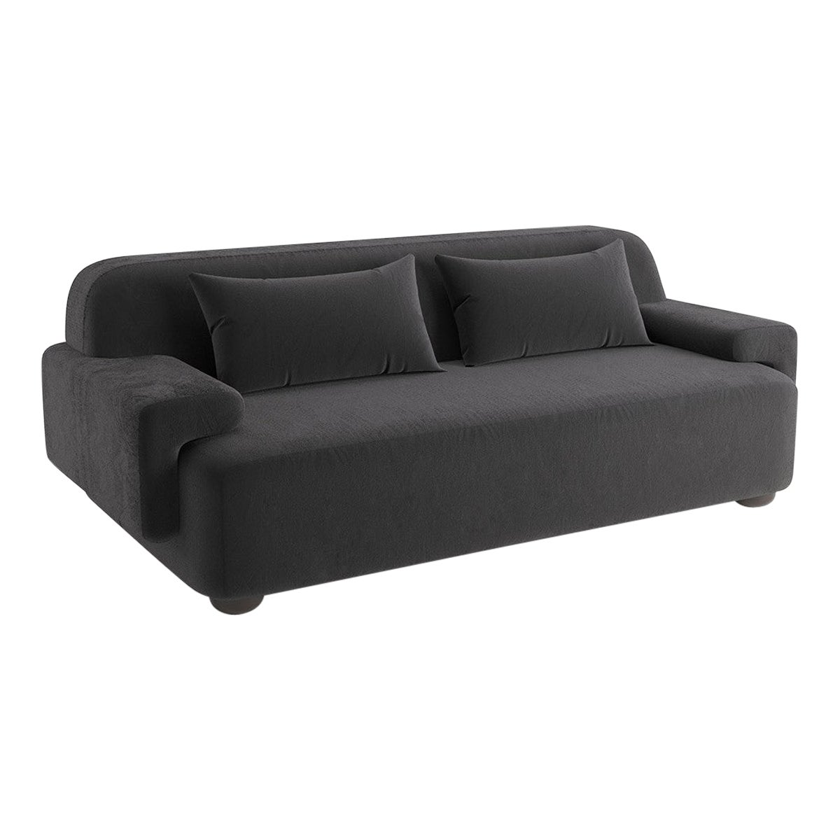 Popus Editions Lena 2.5 Seater Sofa in Gray2 Como Velvet Upholstery