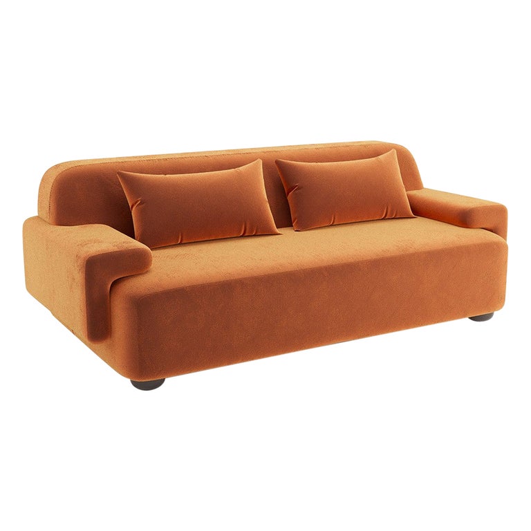 Popus Editions Lena 2.5 Seater Sofa in Cognac Como Velvet Upholstery For  Sale at 1stDibs