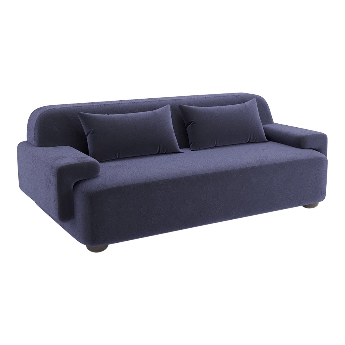 Popus Editions Lena 2.5 Seater Sofa in Marine Navy Como Velvet Upholstery For Sale