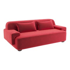 Popus Editions Lena 2.5 Seater Sofa in Orange-Red Como Velvet Upholstery