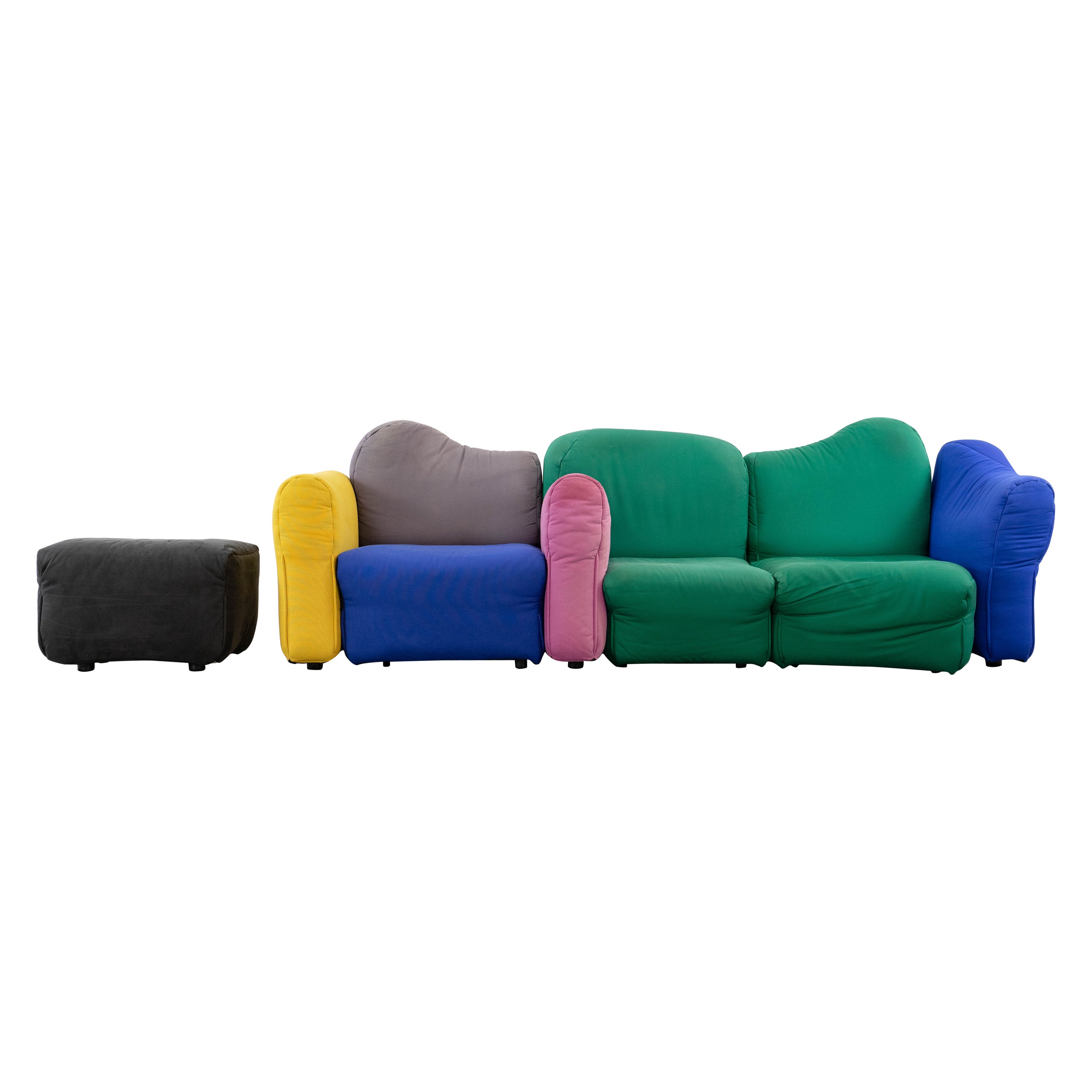 Cannaregio Modular Sofa with Footrest by Gaetano Pesce for Cassina, Italy 1986