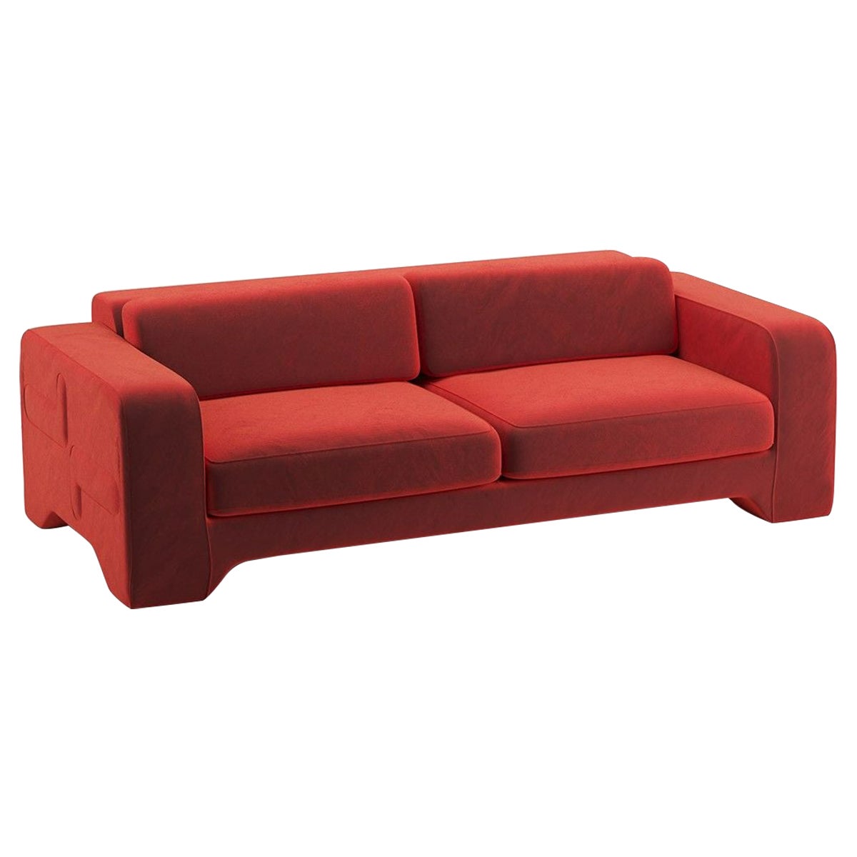 Popus Editions Giovanna 3 Seater Sofa in Vermilion Como Velvet Upholstery