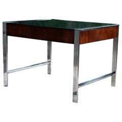 Retro 1960s Milo Baughman Attributed Smoked Glass and Chrome End Table
