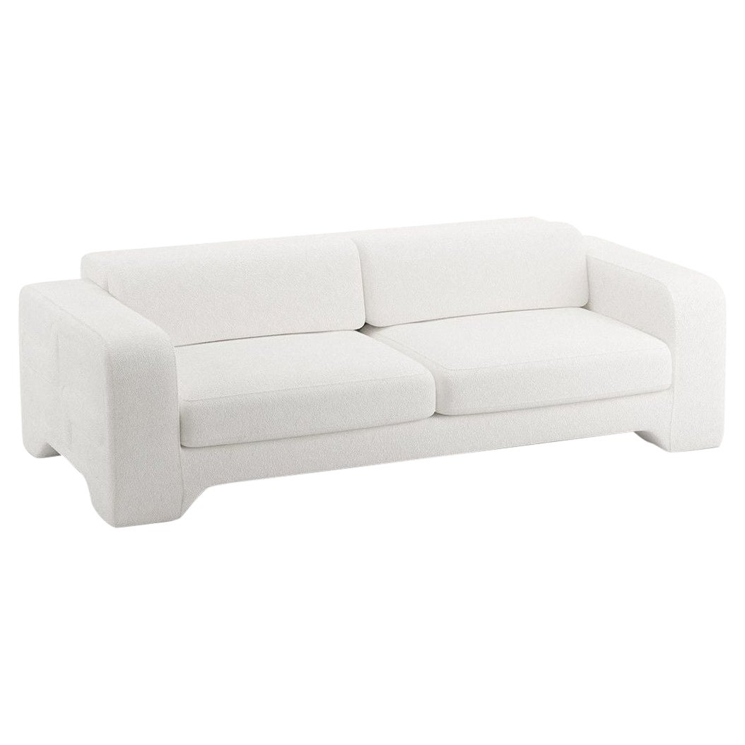 Popus Editions Giovanna 3 Seater Sofa in White Venice Chenille Velvet Fabric For Sale