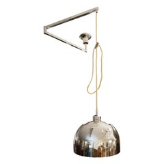 Sirrah "AM/AS" Ceiling Lamp with Chromed Swing Arm, Franco Albini, 1960s
