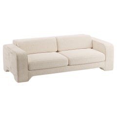 Sofa Popus Editions Giovanna 3 Seater en tissu d'ameublement en fil naturel Athena Loop