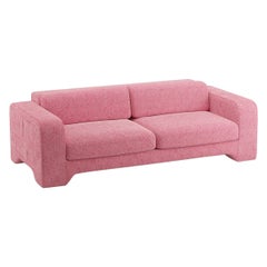 Canapé Giovanna 3 Seater en tissu de lin de Londres fuchsia, édition Popus