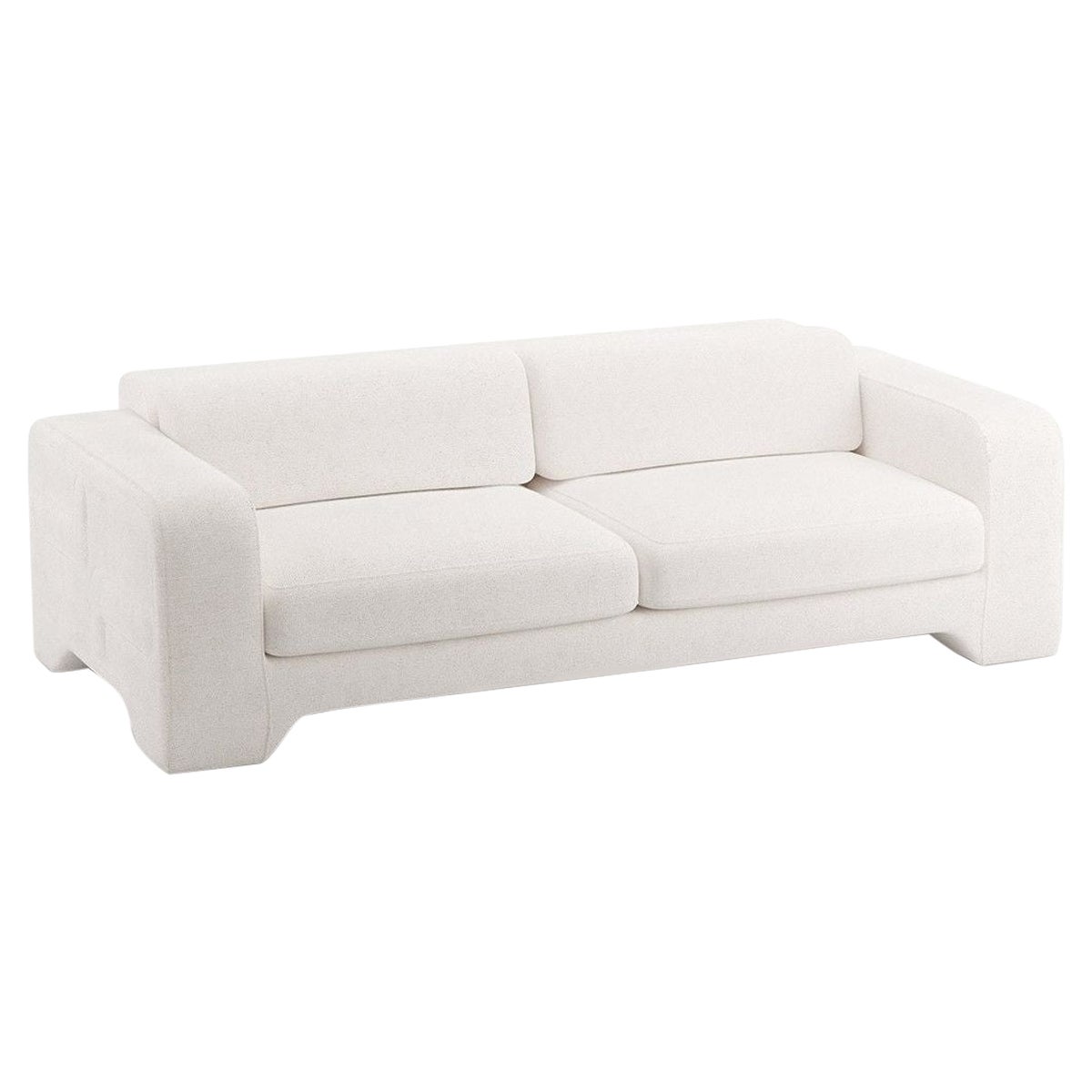 Popus Editions Giovanna 3 Seater-Sofa aus elfenbeinfarbenem Megeve-Stoff mit Strickeffekt