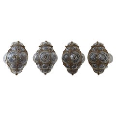 Rare ensemble de 4 appliques à lanterne Seguso Murano soufflées du milieu du siècle, 1950