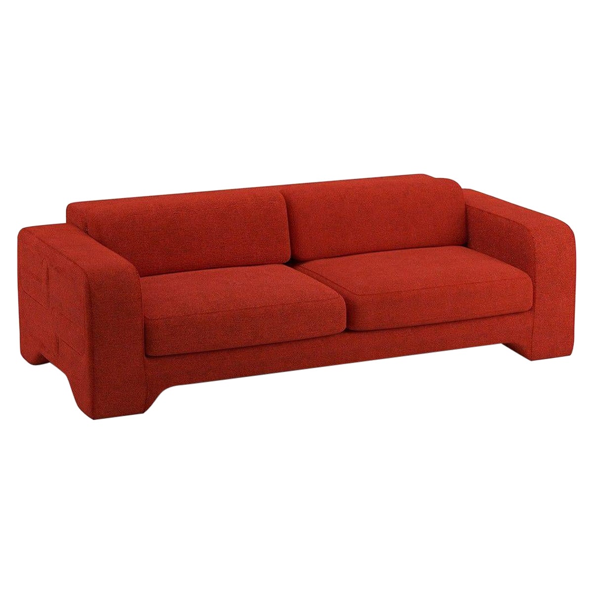 Canapé Giovanna 3 Seater en tissu côtelé rouille avec effet de tricot, Popus Editions