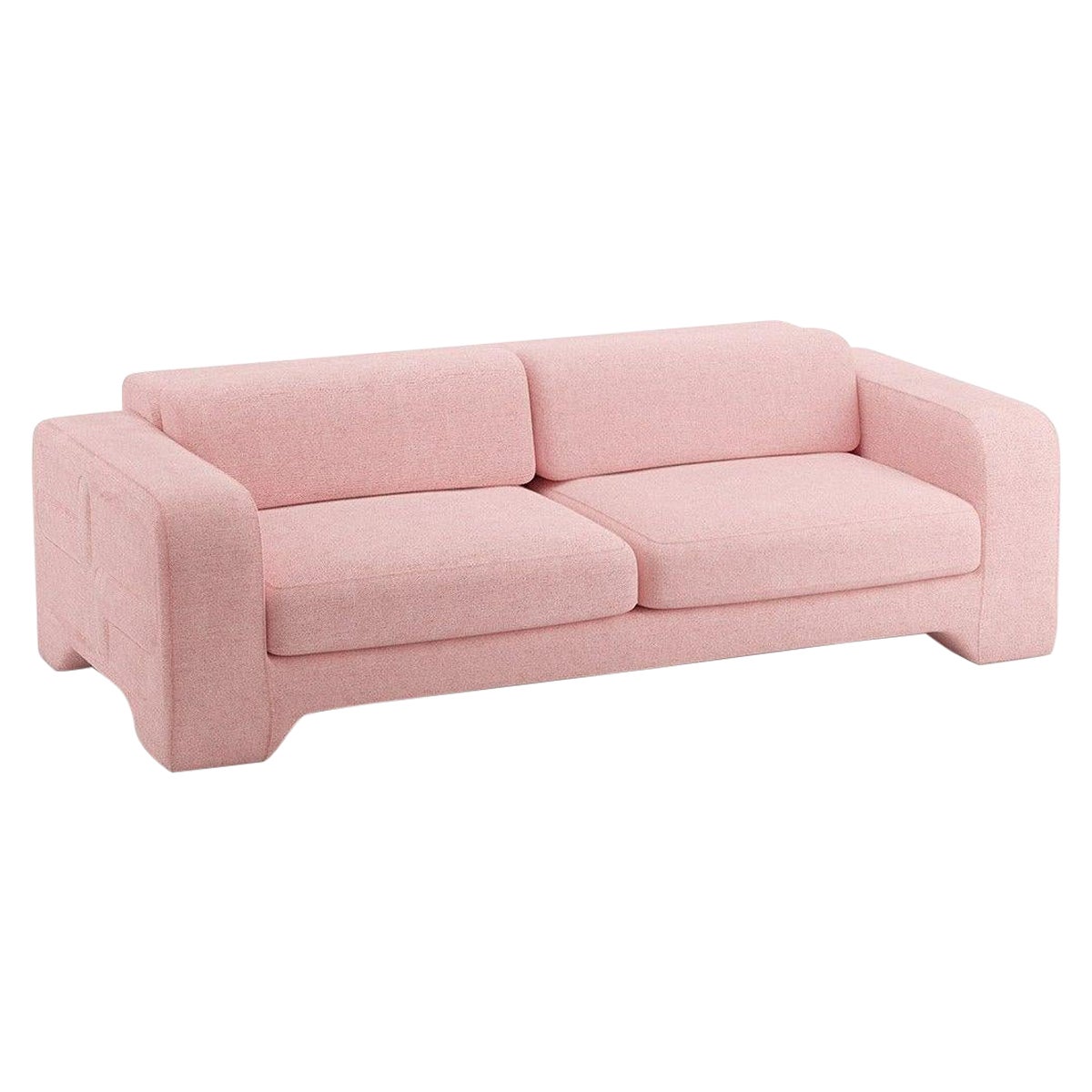 Popus Editions Giovanna 3 Seater Sofa in Pink Megeve Fabric with Knit Effect For Sale