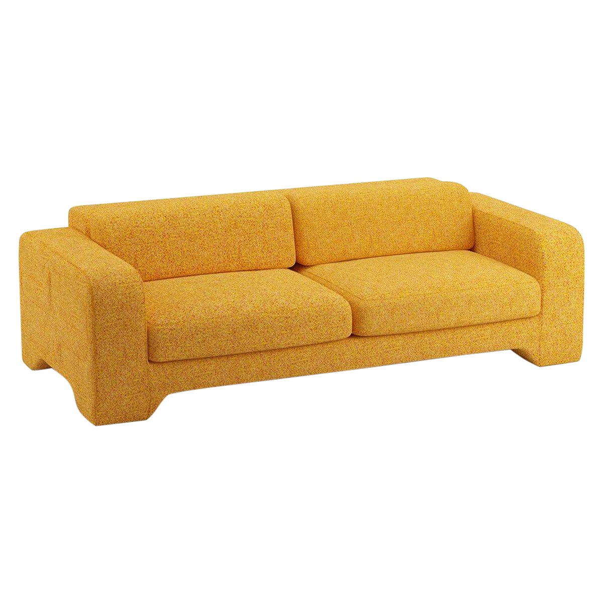 Popus Editions Giovanna 3-Sitzer-Sofa aus safranfarbenem Zanzi-Leinenstoff