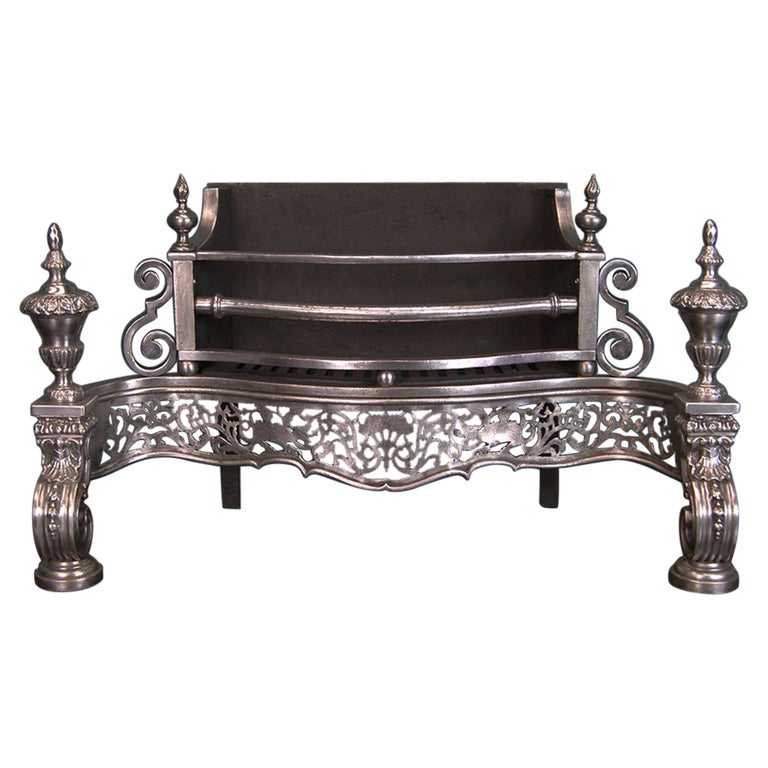 Large Ornate Regency Manner Wrought Fire Grate For Sale at 1stDibs