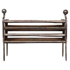 Panier à bûches en fer forgé du XVIIIe siècle