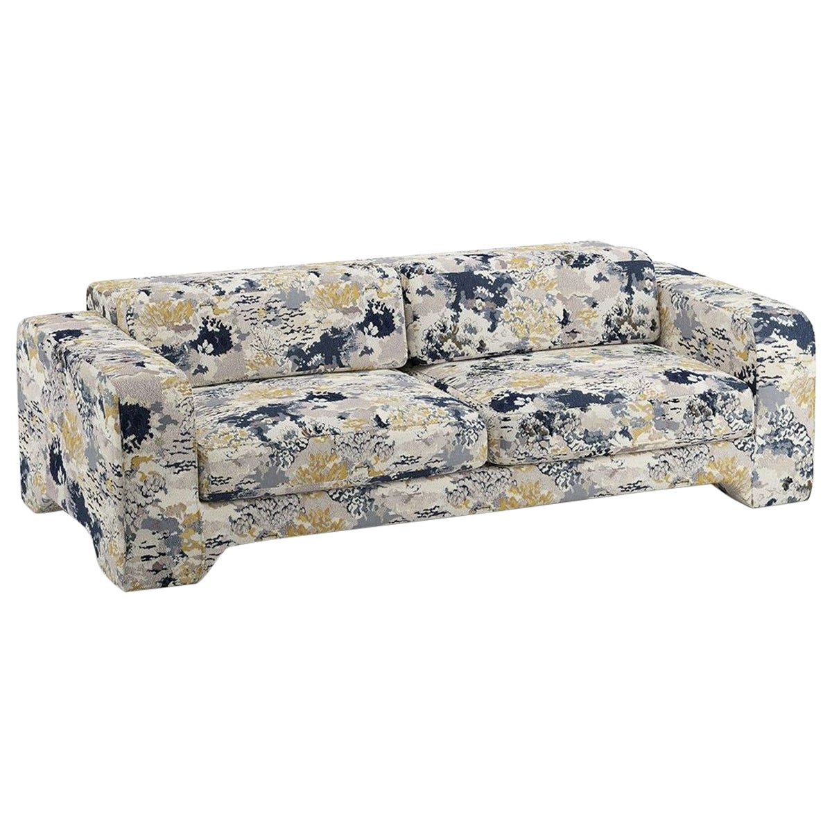 Popus Editions Giovanna 3 Seater Sofa in Indigo Marrakech Jacquard Fabric For Sale