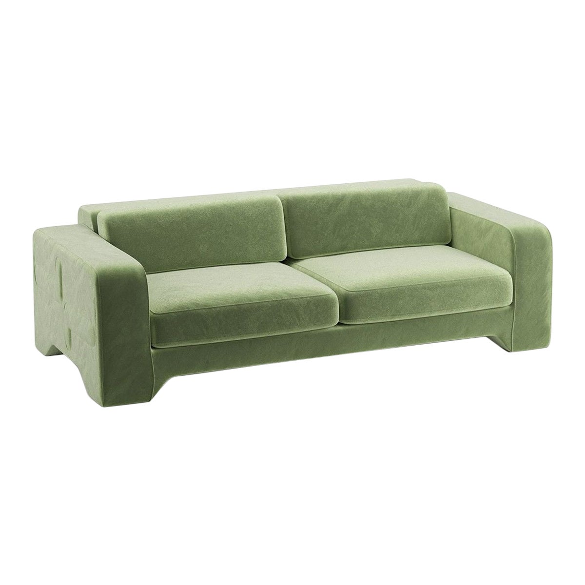 Popus Editions Giovanna 4 Seater Sofa in Green Verone Velvet Upholstery For Sale