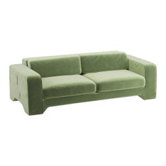 Popus Editions Giovanna 4 Seater Sofa in Green Verone Velvet Upholstery