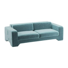 Popus Editions Giovanna 4 Seater Sofa in Blue Verone Velvet Upholstery