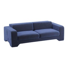 Popus Editions Giovanna 4 Seater-Sofa mit marineblauer Verone-Samtpolsterung