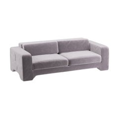 Popus Editions Giovanna 4 Seater Sofa in Grey Verone Velvet Upholstery