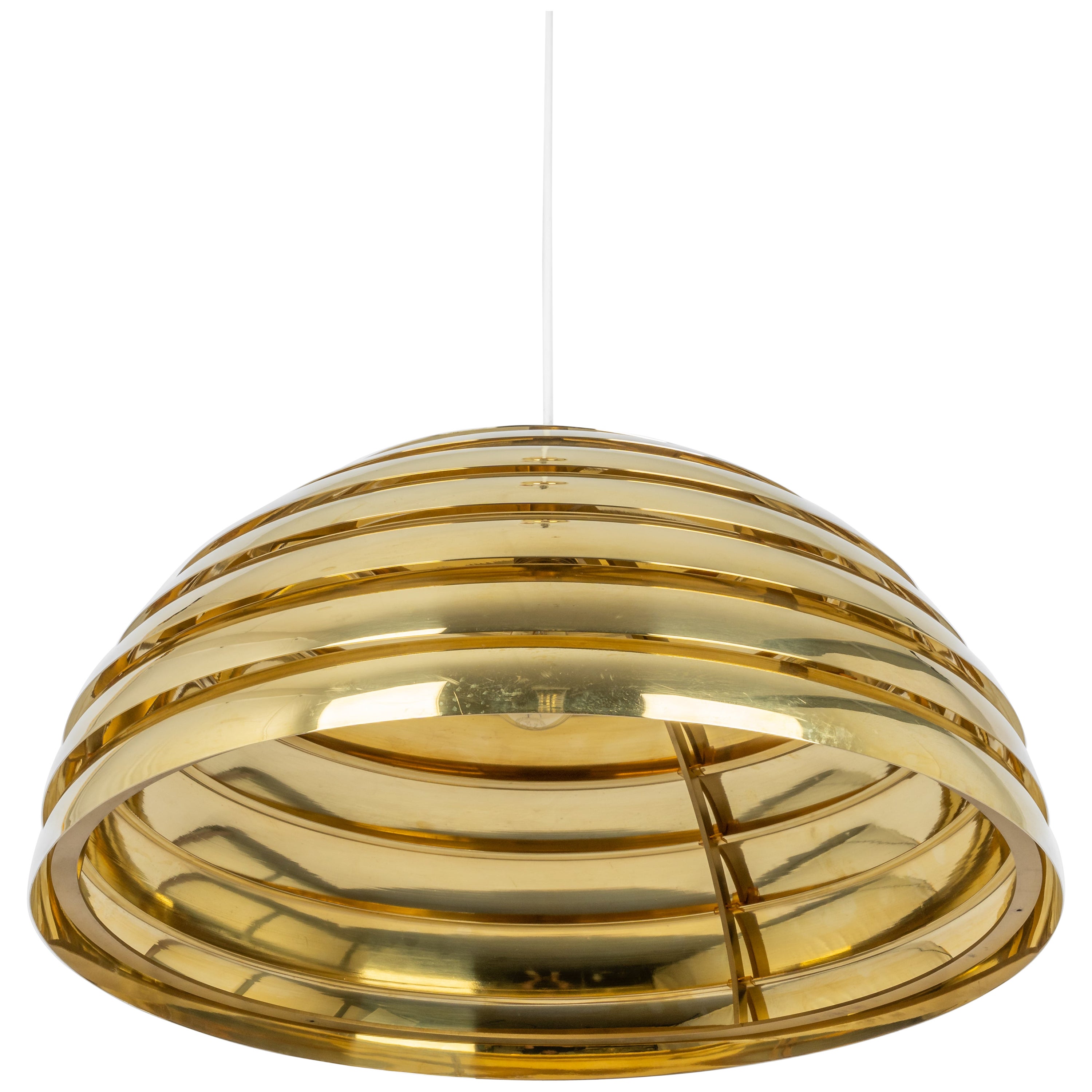 Large Brass Dome Pendant Light by Florian Schulz, Germany For Sale