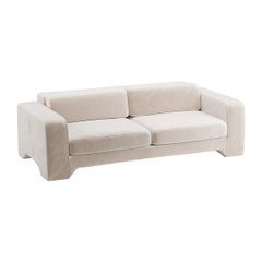 Popus Editions Giovanna 4 Seater Sofa in Beige Verone Velvet Upholstery