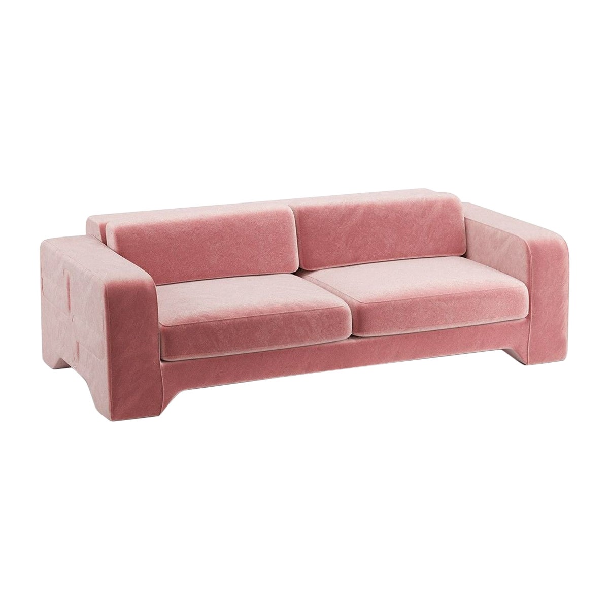 Popus Editions Giovanna 4 Seater Sofa in Pink Verone Velvet Upholstery