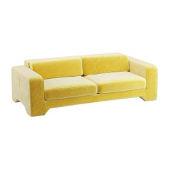 Canapé Giovanna 4 Seater en tissu de velours jaune de Côme des Éditions Popus