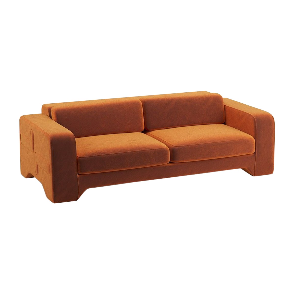 Popus Editions Giovanna 4 Seater Sofa in Amber Como Velvet Upholstery