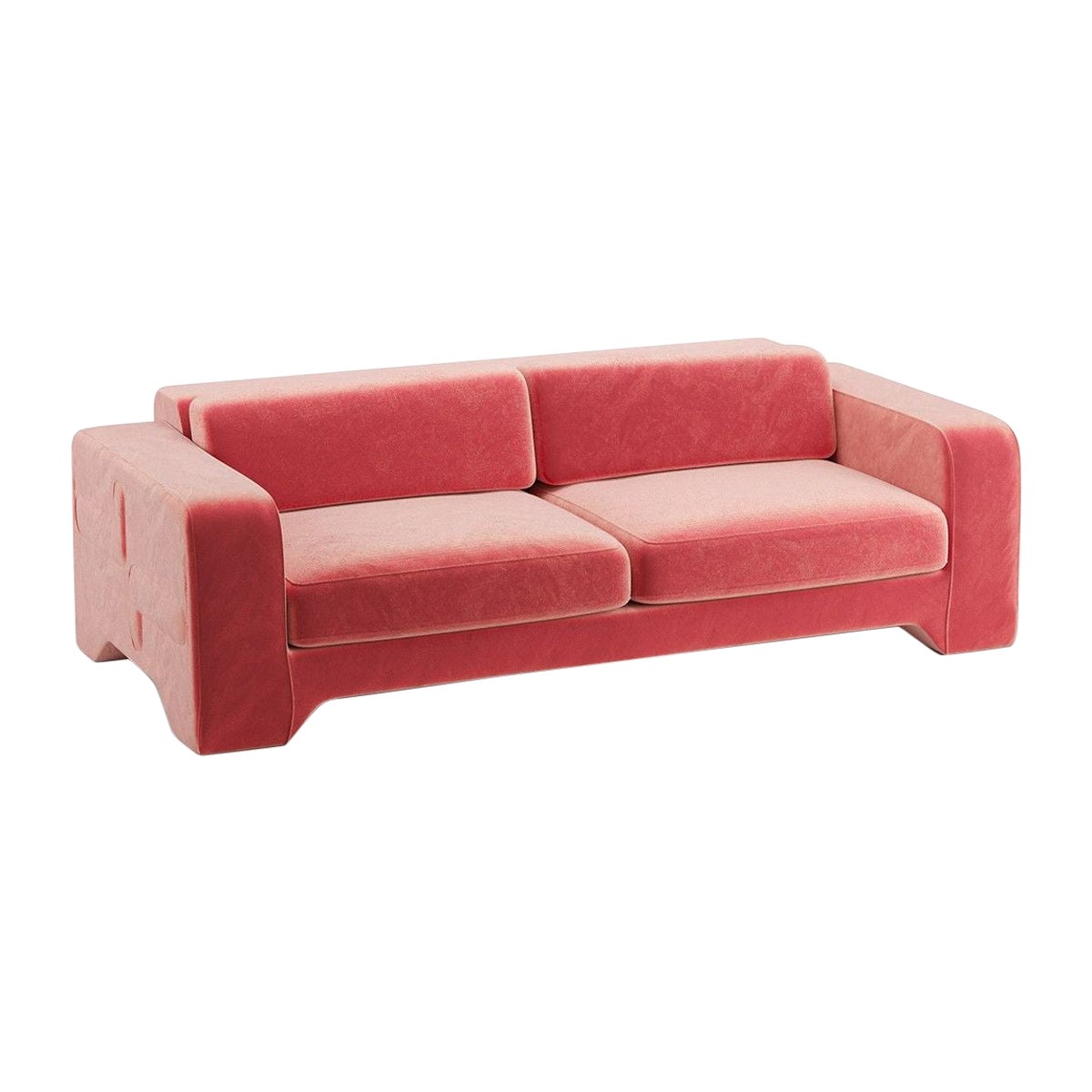 Popus Editions Giovanna 4 Seater Sofa in Pink Como Velvet Upholstery For Sale
