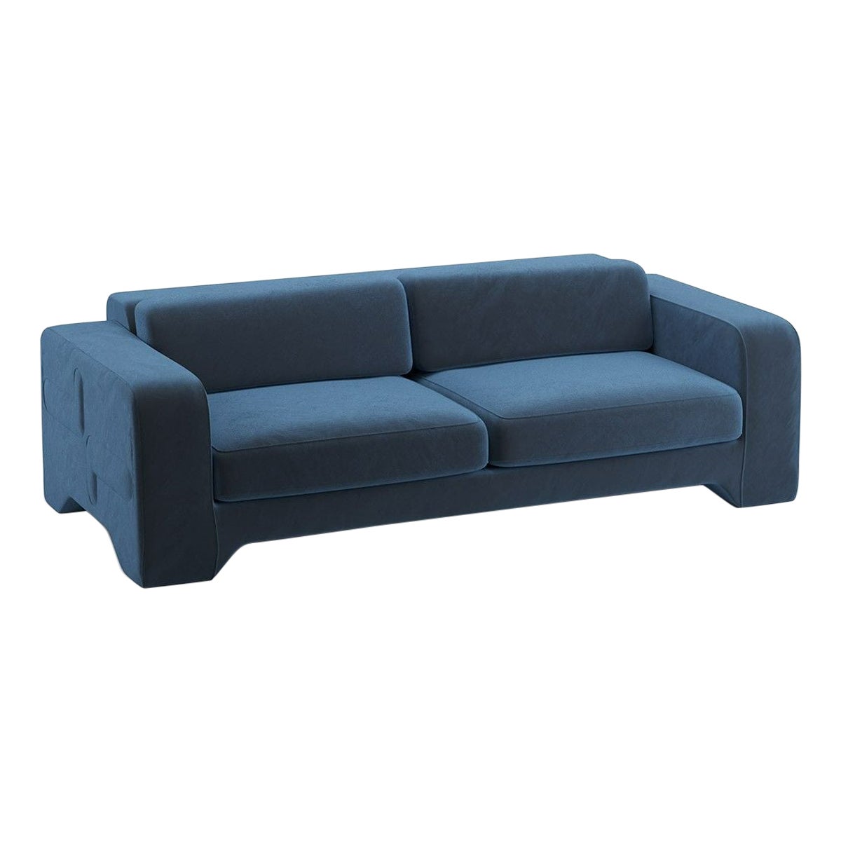 Popus Editions Giovanna 4 Seater Sofa in Blue Como Velvet Upholstery