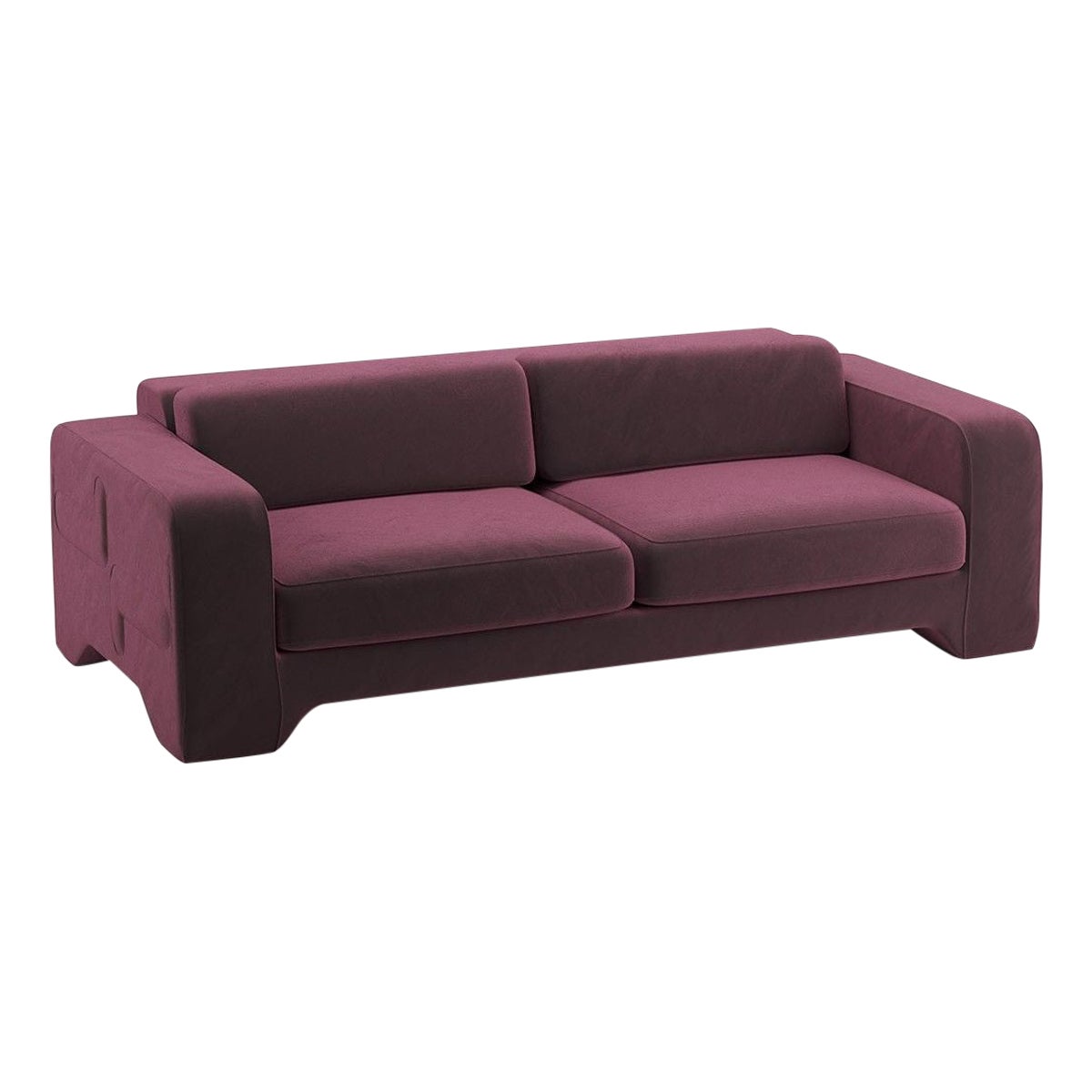 Popus Editions Giovanna 4 Seater Sofa in Bordeaux Burgundy Como Velvet Fabric