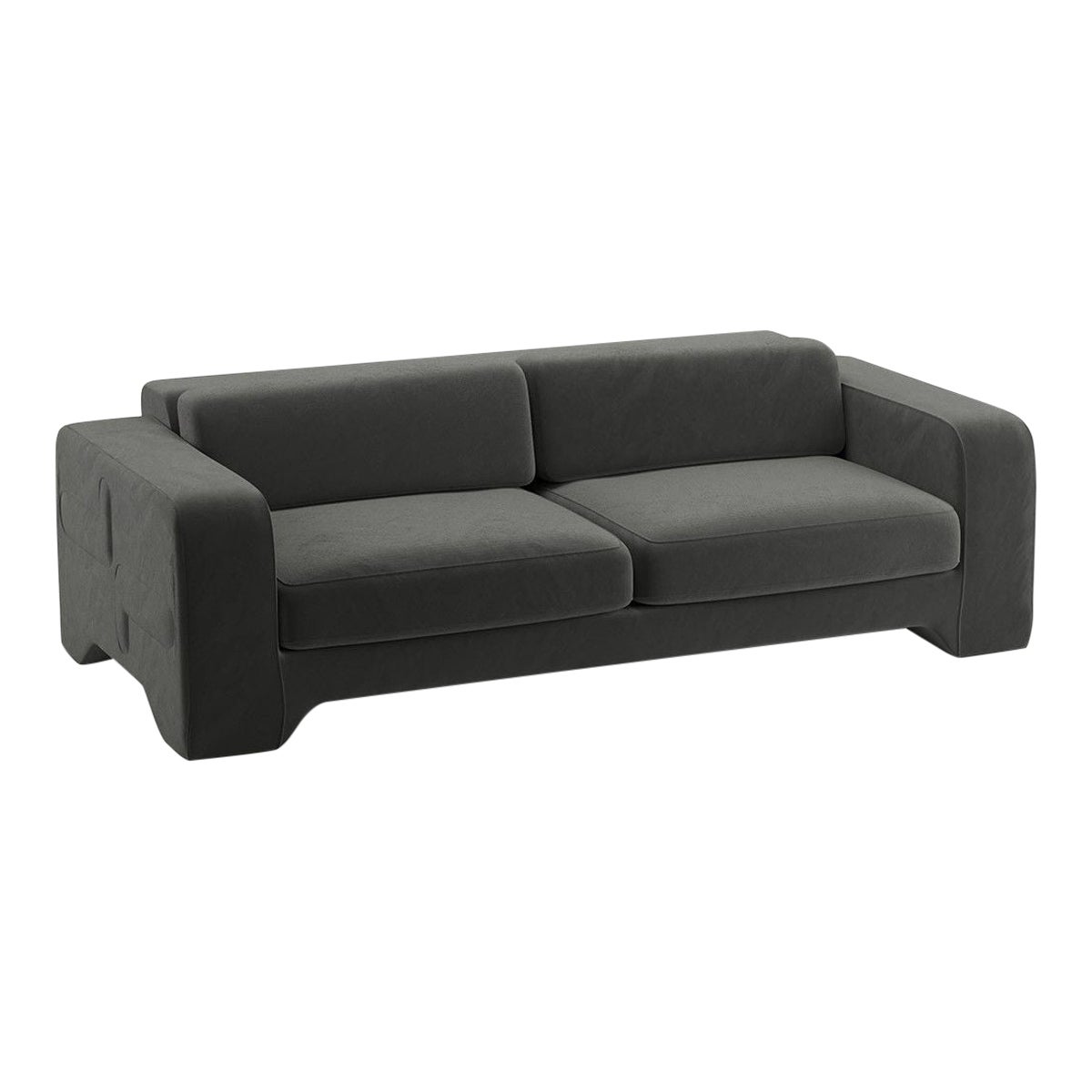 Popus Editions Giovanna 4 Seater Sofa in Khaki Como Velvet Upholstery For Sale