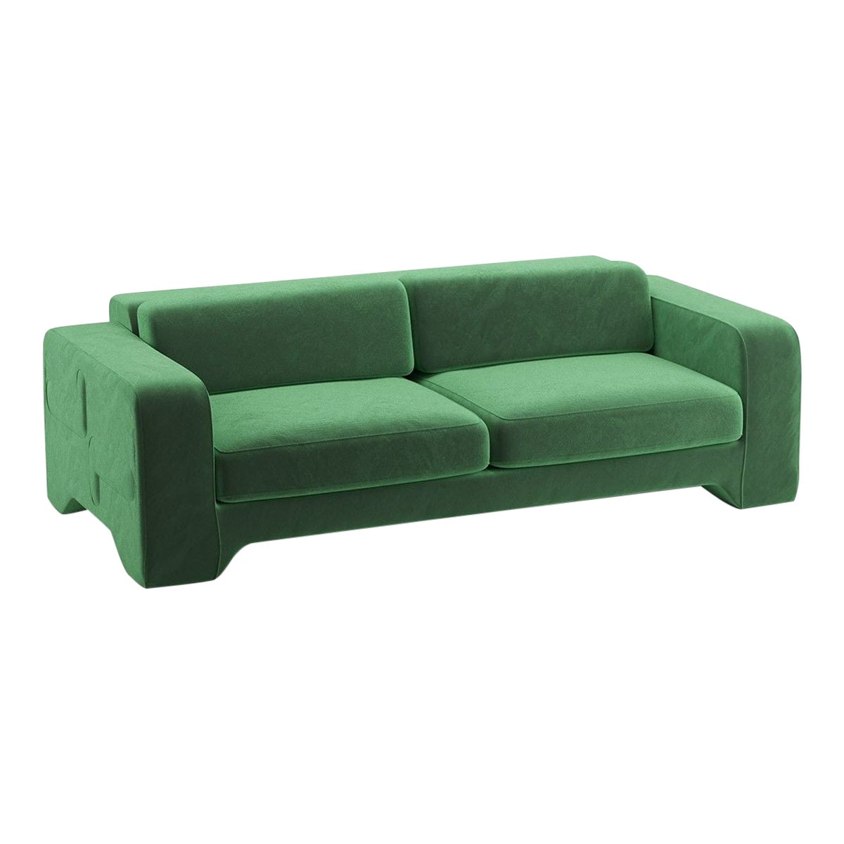 Popus Editions Giovanna 4 Seater Sofa in Green (771727) Como Velvet Upholstery For Sale