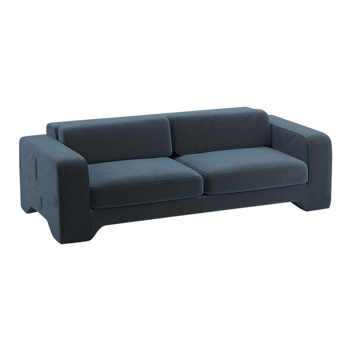 Popus Editions Giovanna 4 Seater-Sofa in Öl Petrol Como Samtpolsterung