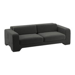 Popus Editions Giovanna 4 Seater Sofa in Gray Como Velvet Upholstery
