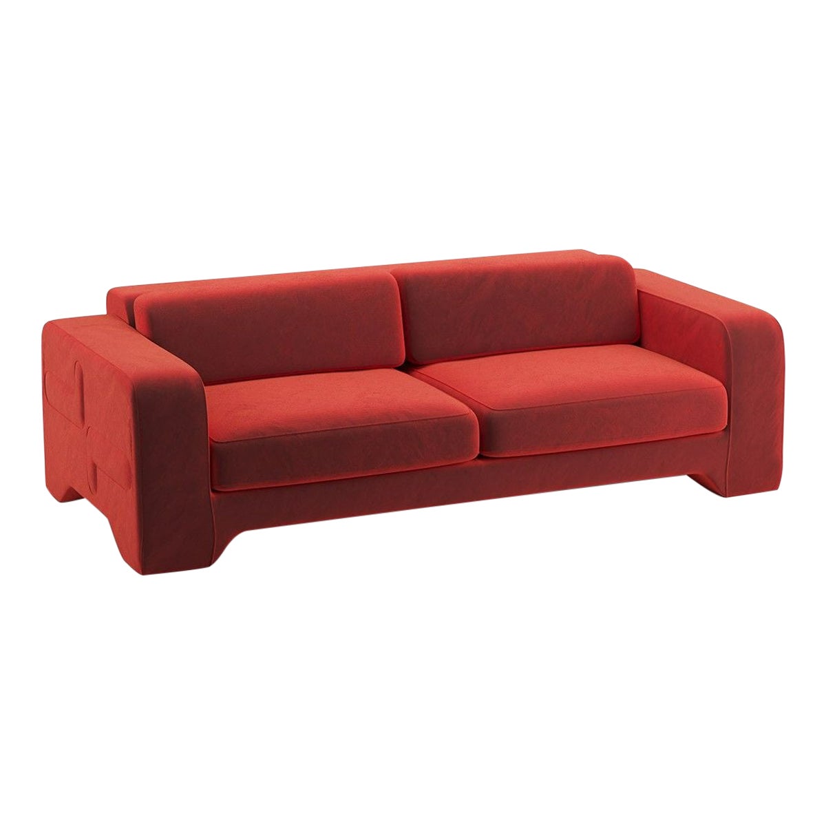 Popus Editions Giovanna 4 Seater Sofa in Vermilion Como Velvet Upholstery