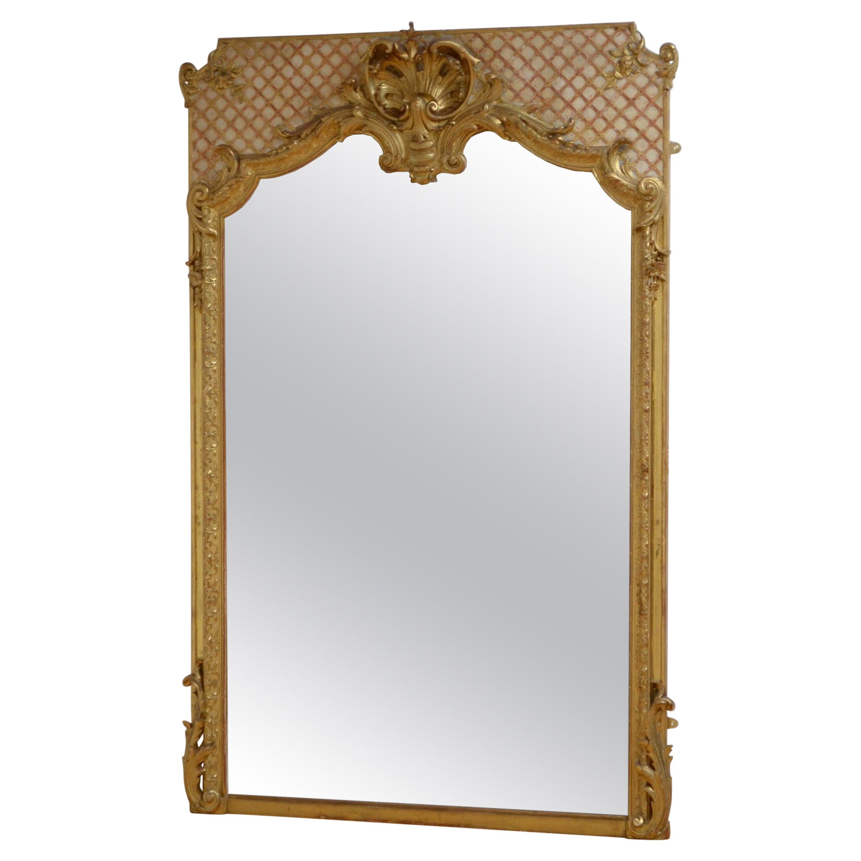 Superb 19th Century Trumeau Mirror For Sale