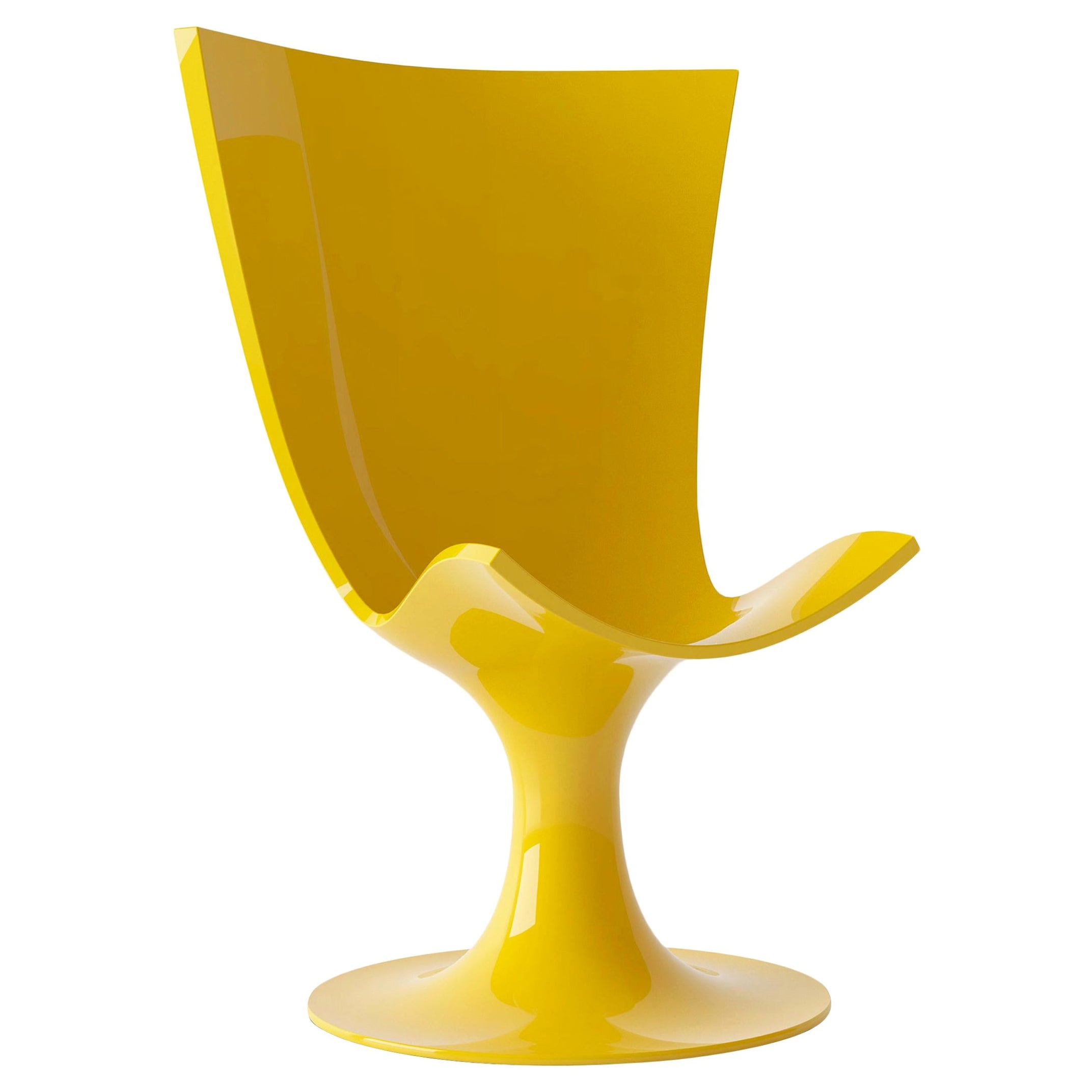 Santos, chaise sculpturale jaune par Joel Escalona