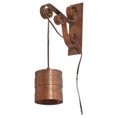 Vintage Swedish Designer, Sconce, Copper, Sweden, c. 1940s