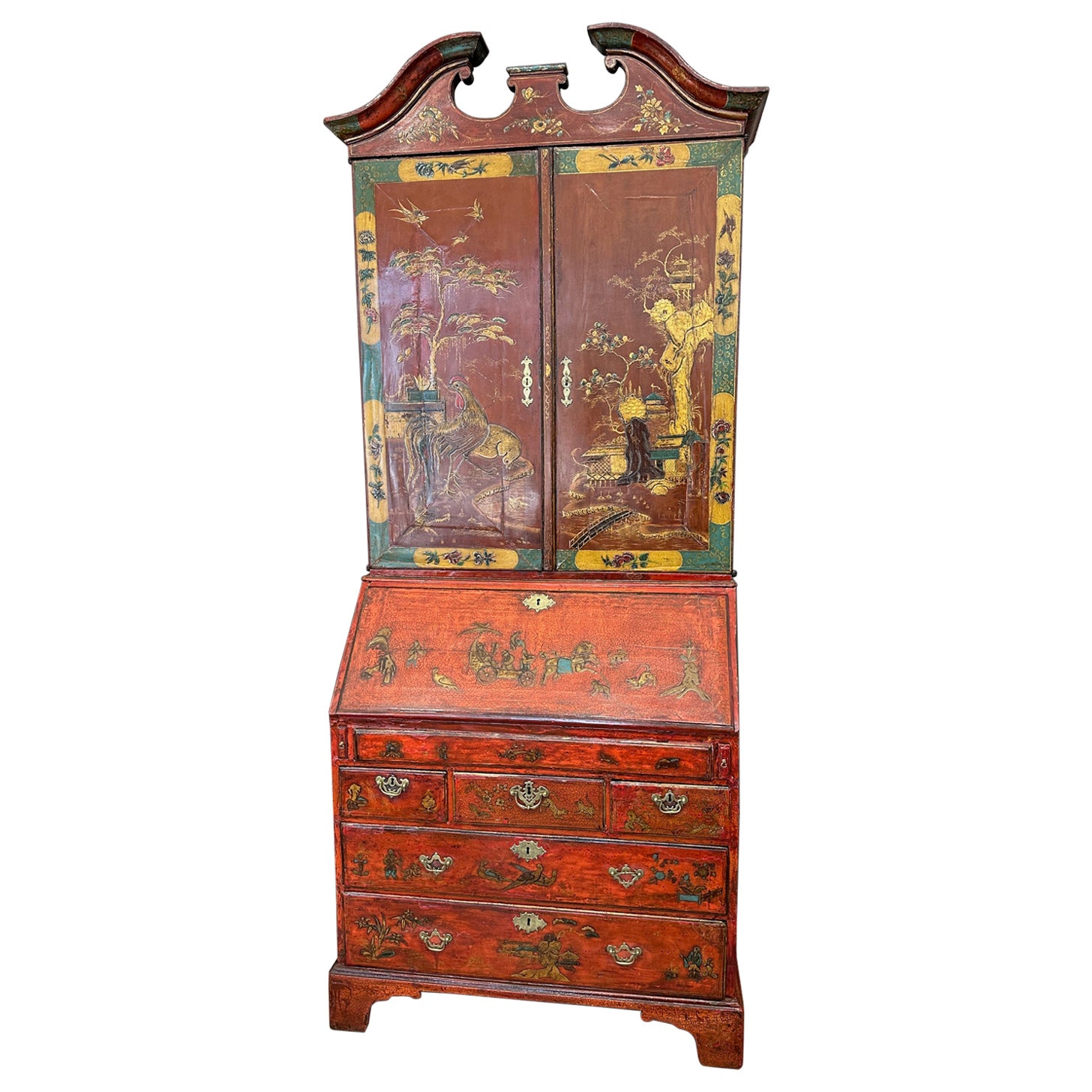 Late 18th Century English Chinoiserie Decorated Secretary Desk