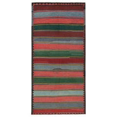 Kilim tribal persan vintage de Bidjar dans les rayures polychromatiques, par Rug & Kilim