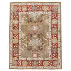 Sultanabad Rugs Moderna Alfombra de Lana Floral Marrón Hecha a Mano