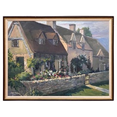 Allayn Stevens Oil Painting of a Cotswold Cottage